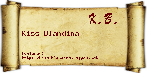 Kiss Blandina névjegykártya
